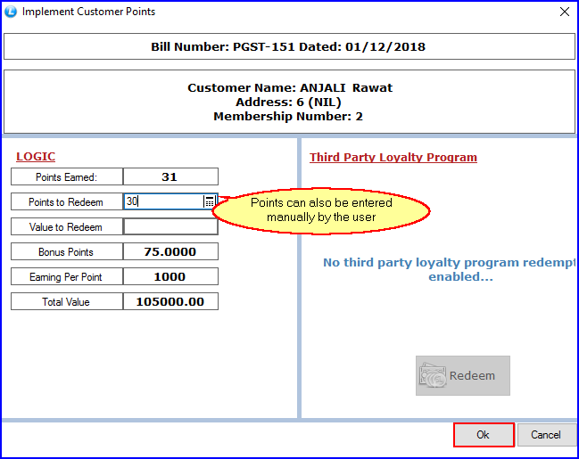 Redeem Points